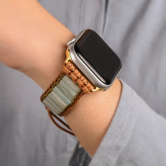 Bohemian Amazonite Smart Watch Band Strap for Apple Watch 8 7 6 5 / 38 40 41 mm - Picture 2 of 6